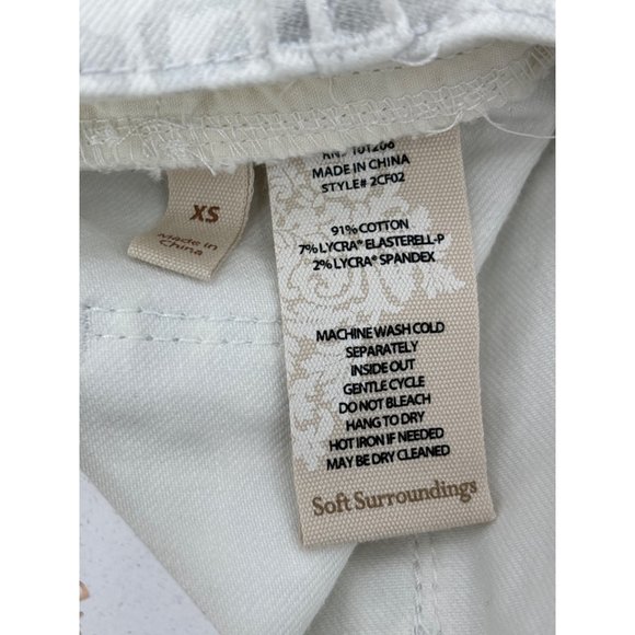 Soft Surroundings On The Prowl Animal Print Jean White Silver Size XS (2-4) NEW - Picture 6 of 7